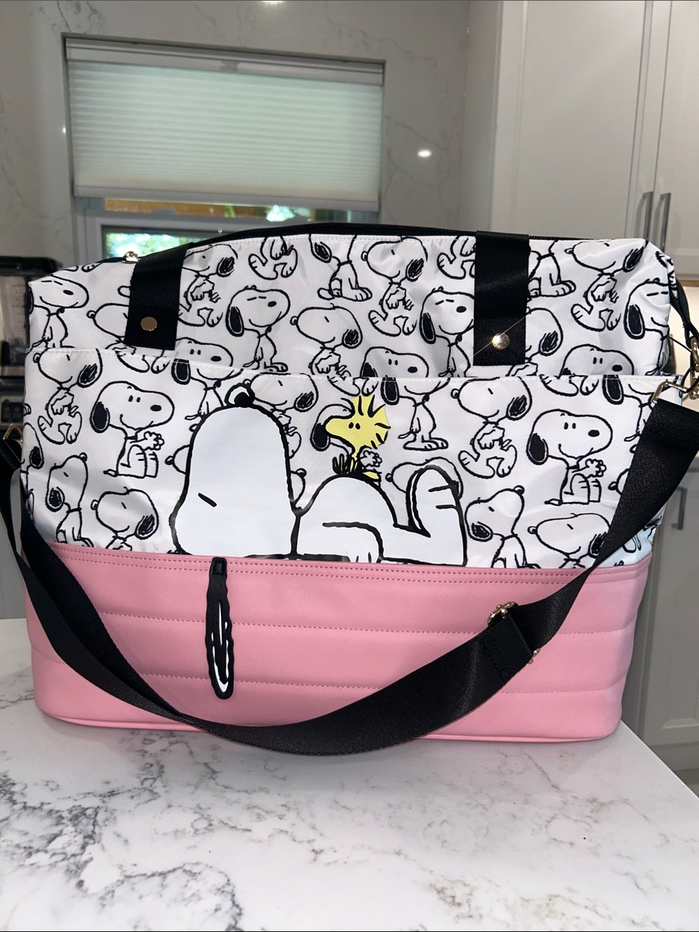 Snoopy x Peanuts Pink & White Duffle Bag